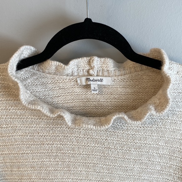 Madewell Ruffle Mock Neck Pullover Sweater in Cotton-Merino - Picture 4 of 7